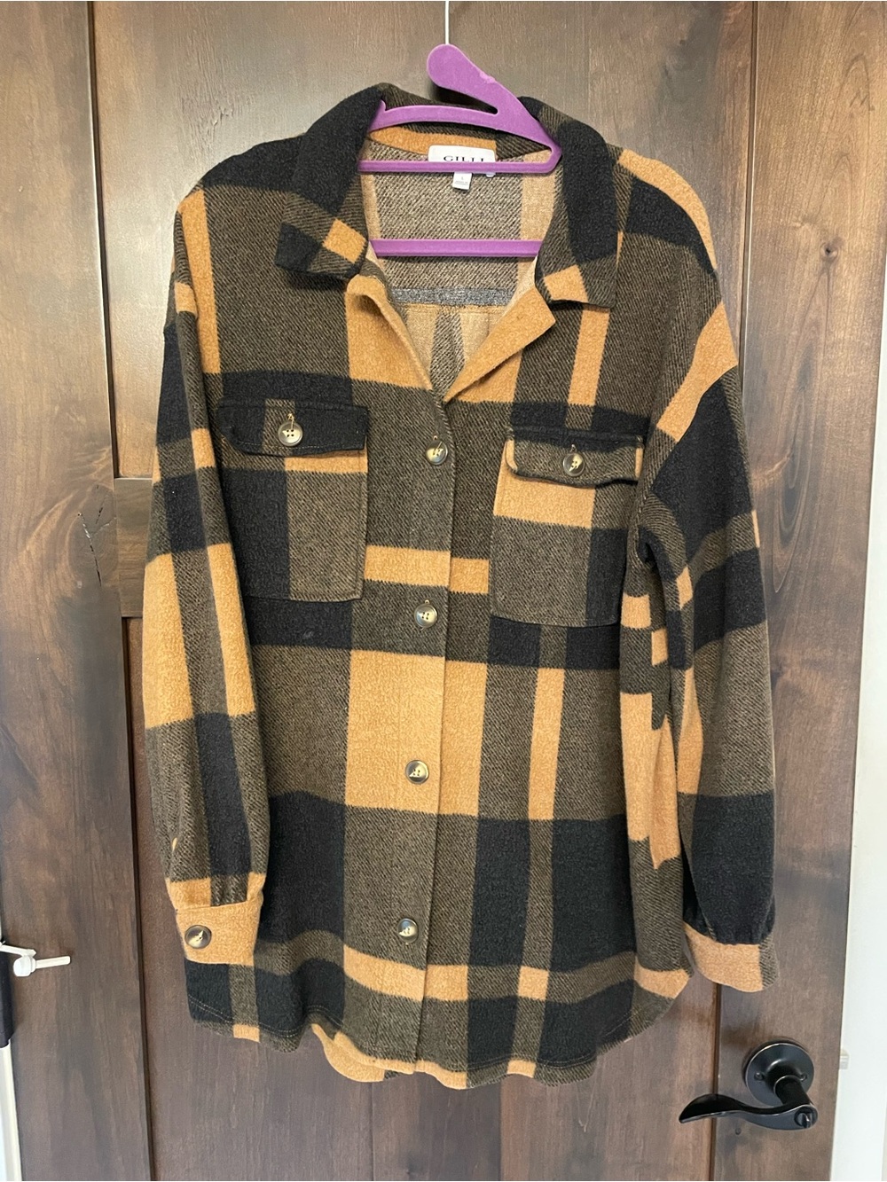 Black & Tan Plaid Shacket